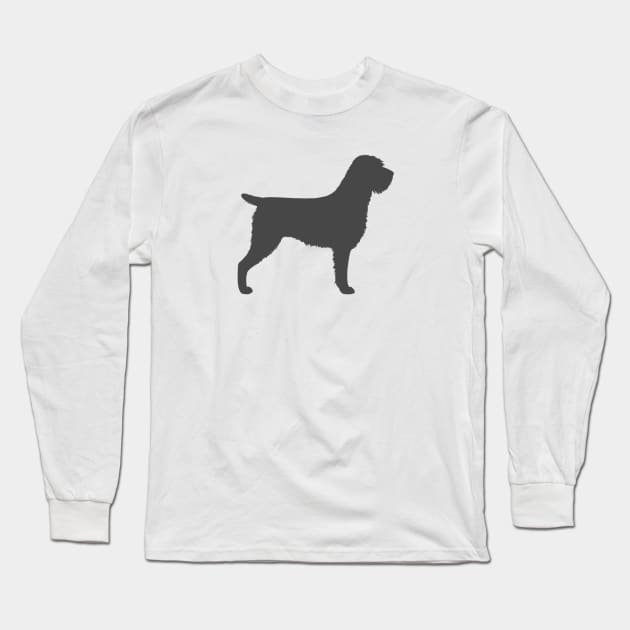 Wirehaired Pointing Griffon Silhouette Long Sleeve T-Shirt by Coffee Squirrel